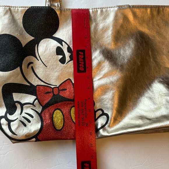 Disney Parks Original Tote Bag Metallic Silver Dual Handles Mickey Mouse - Picture 7 of 11